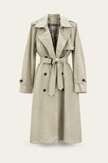 Trench long ceinturé – Beige – vue de face – EMORA