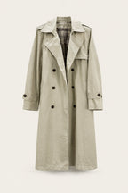 Trench long ceinturé – Beige – vue de face – EMORA