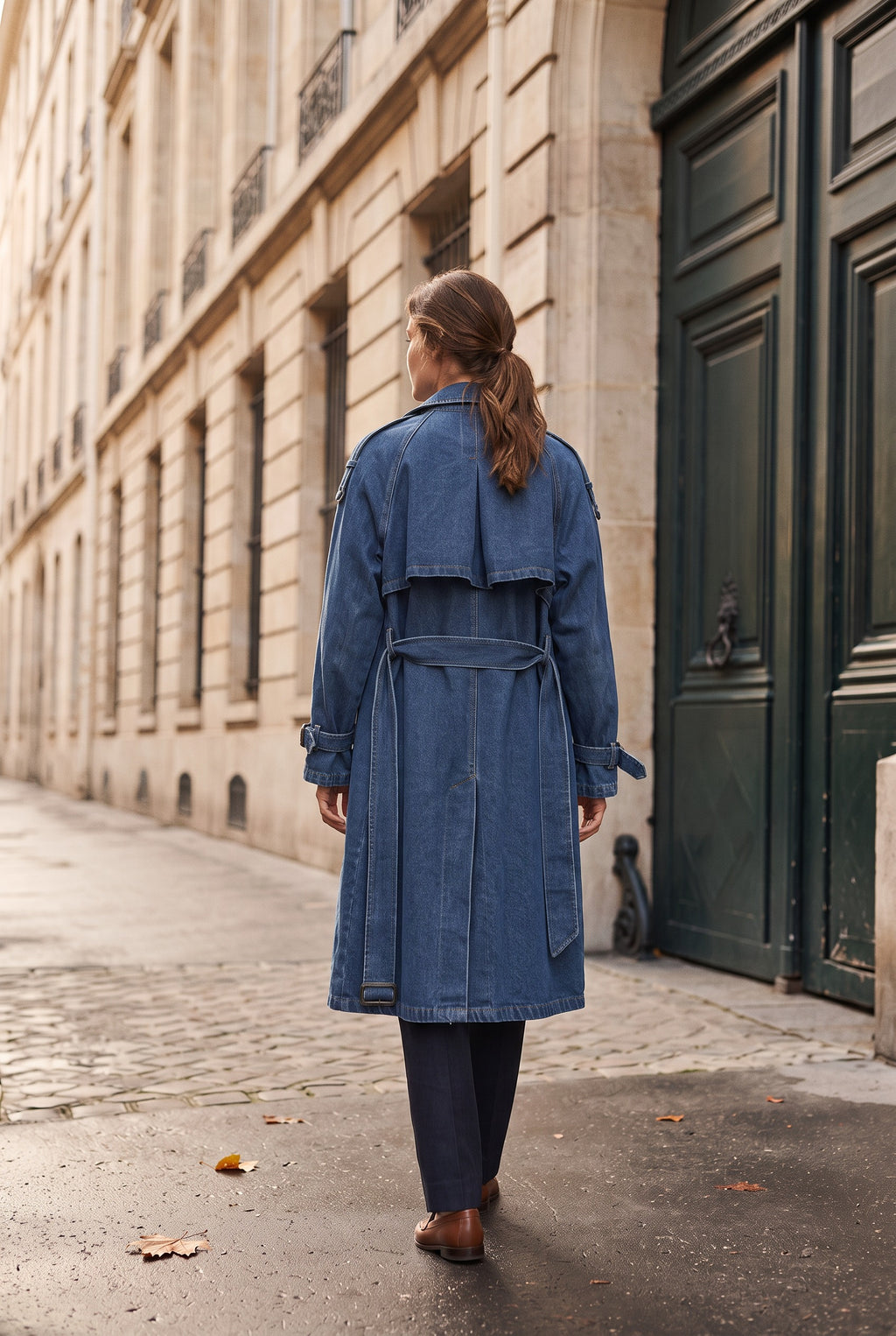 Trench long en denim – Jean – EMORA