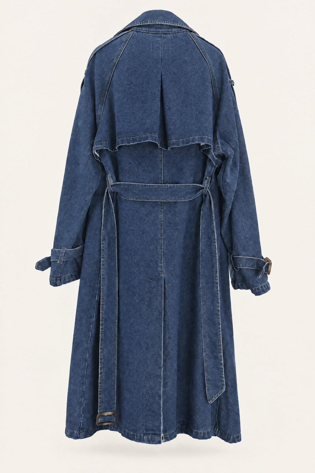 Trench long en denim – vue de dos – EMORA