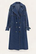 Trench long en denim – vue de face – EMORA