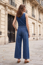 Ensemble en denim gilet cintré et jean large – Jean – EMORA