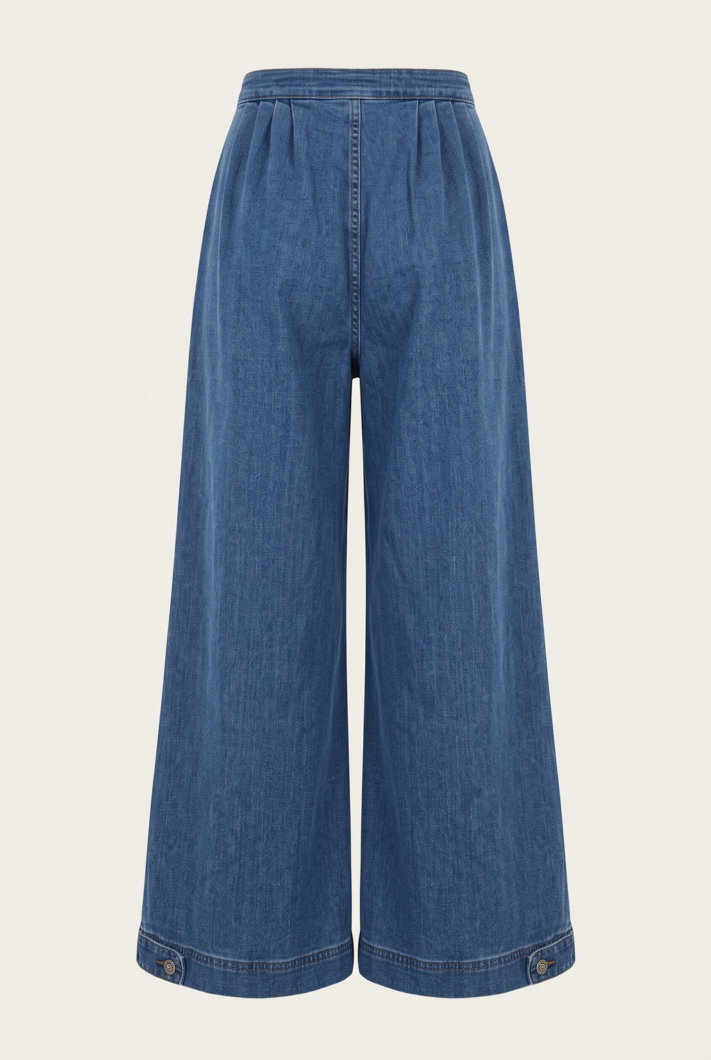 Ensemble en denim gilet cintré et jean large – vue de dos – EMORA