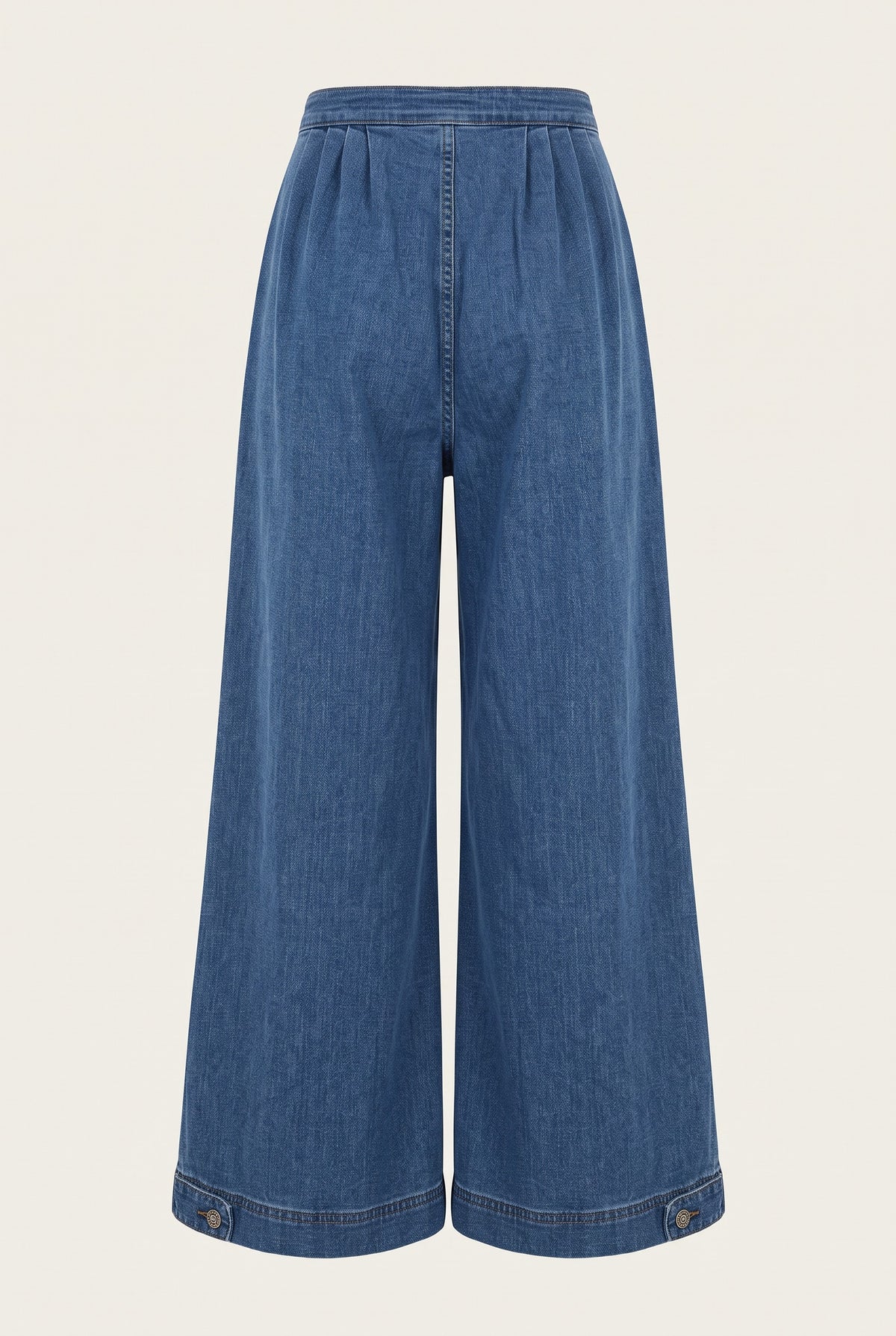 Ensemble en denim gilet cintré et jean large – vue de dos – EMORA