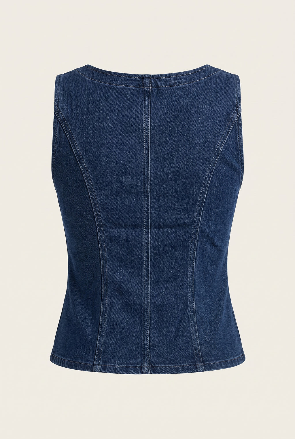 Ensemble en denim corset et jean ballon – vue de dos – EMORA