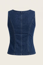 Ensemble en denim corset et jean ballon – vue de dos – EMORA