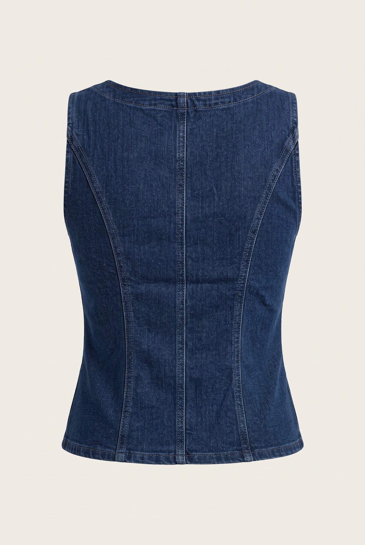 Ensemble en denim corset et jean ballon – vue de dos – EMORA