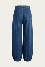 Ensemble en denim corset et jean ballon – vue de dos – EMORA