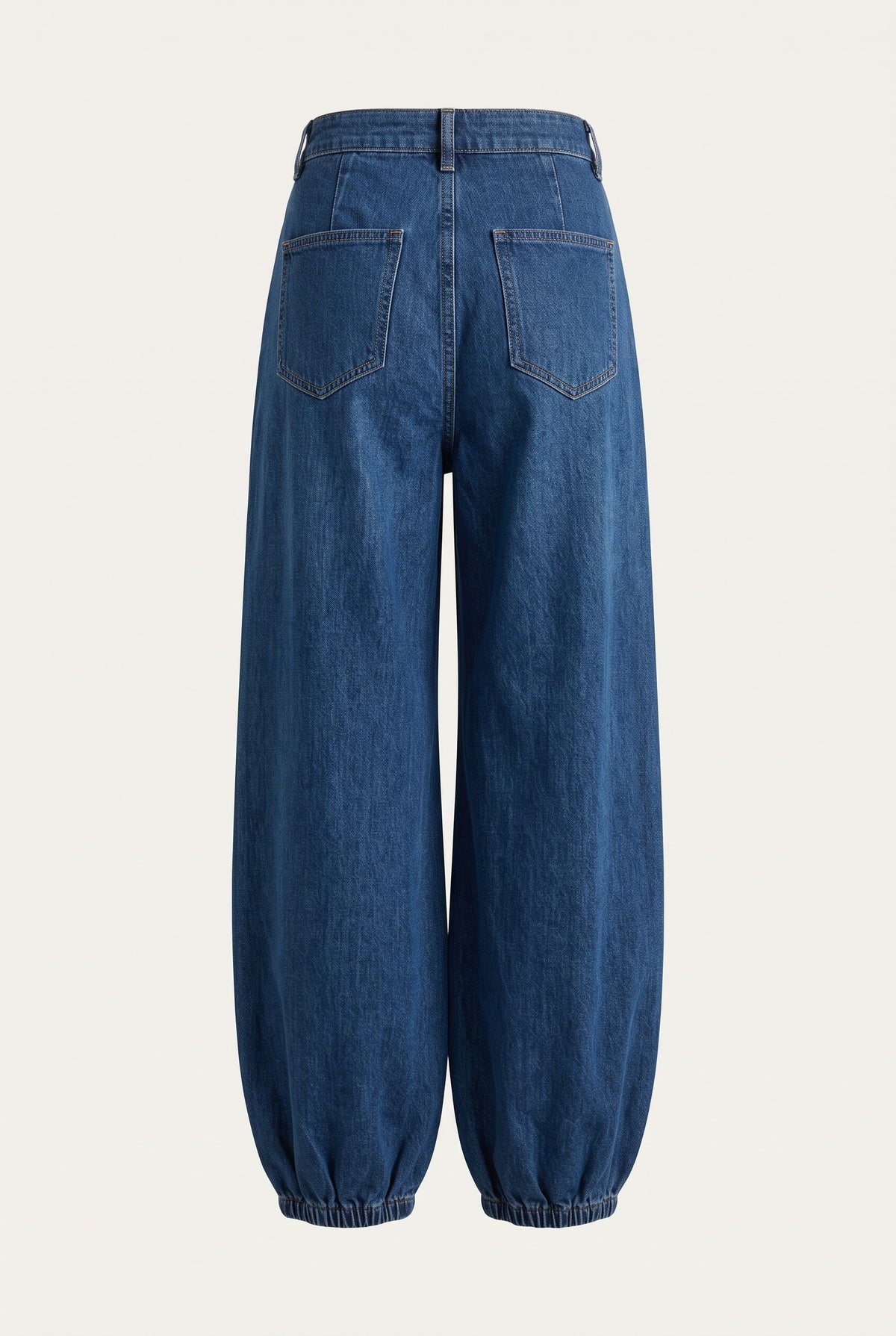Ensemble en denim corset et jean ballon – vue de dos – EMORA