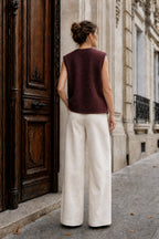 Gilet sans manches effet laine – Bordeaux – EMORA