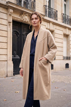 Manteau long oversize ouvert – Beige – EMORA