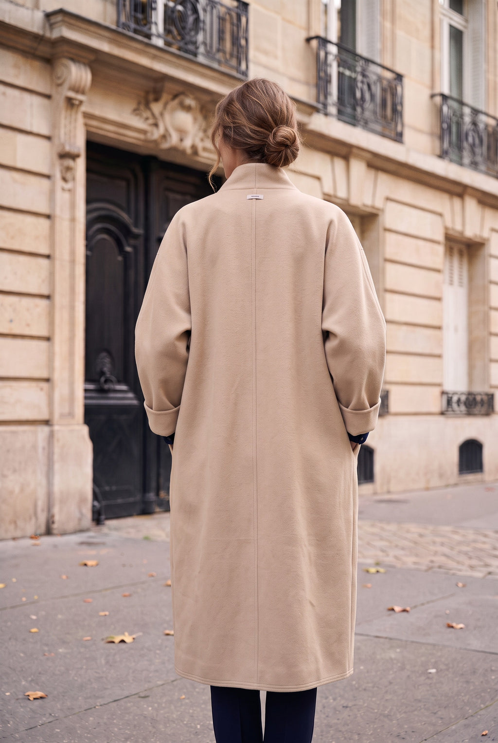 Manteau long oversize ouvert – Beige – EMORA