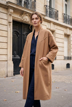 Manteau long oversize ouvert – Camel – EMORA