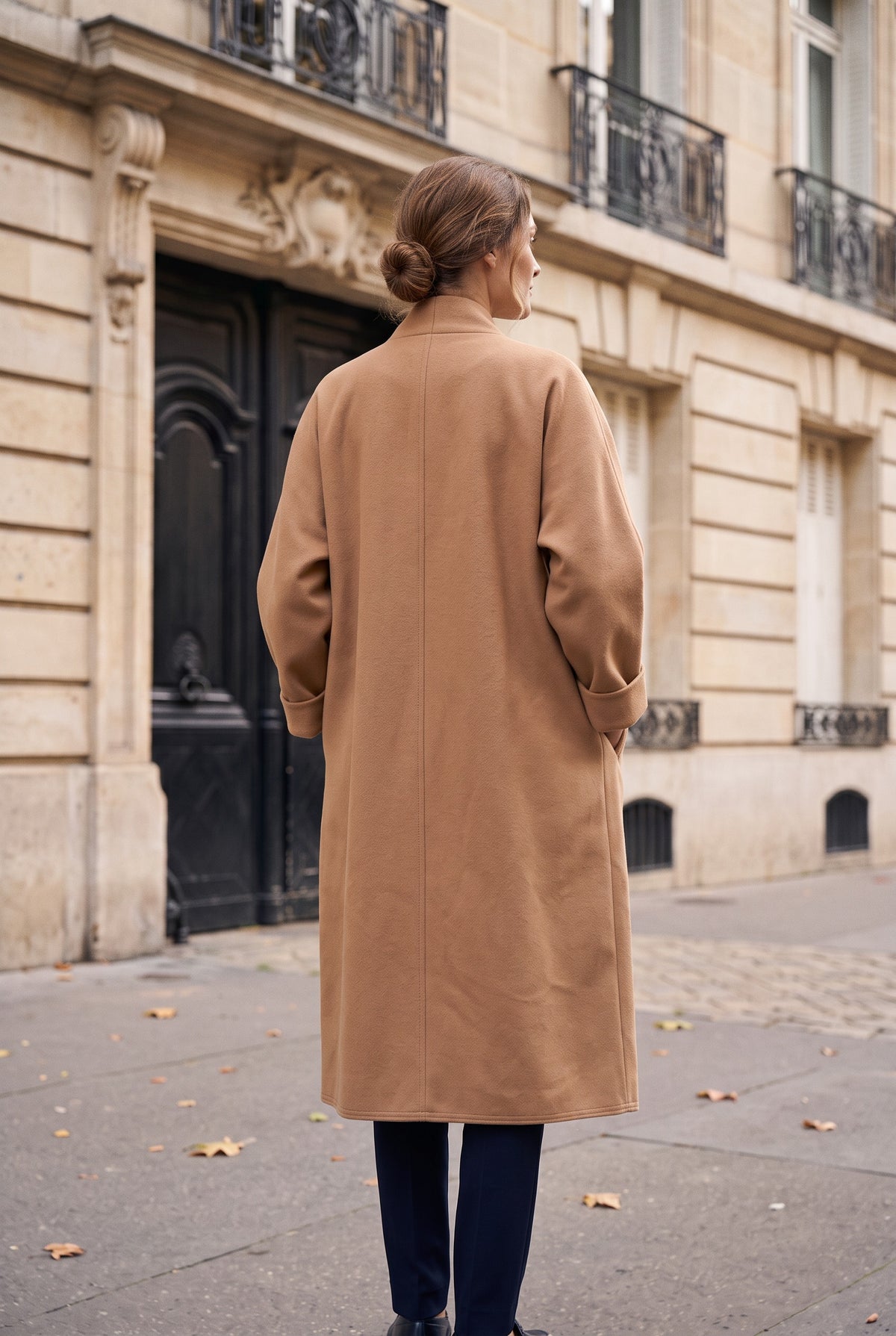 Manteau long oversize ouvert – Camel – EMORA