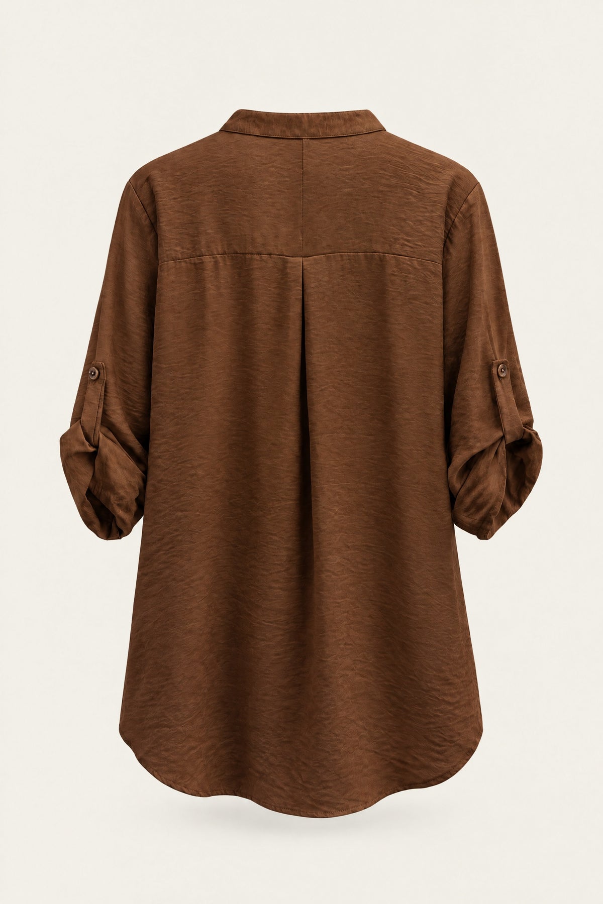 Blouse fluide col V à manches retroussables