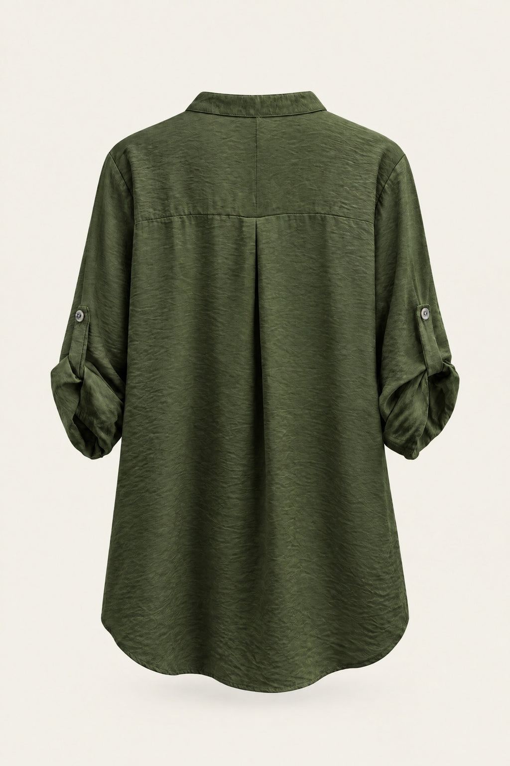Blouse fluide col V à manches retroussables