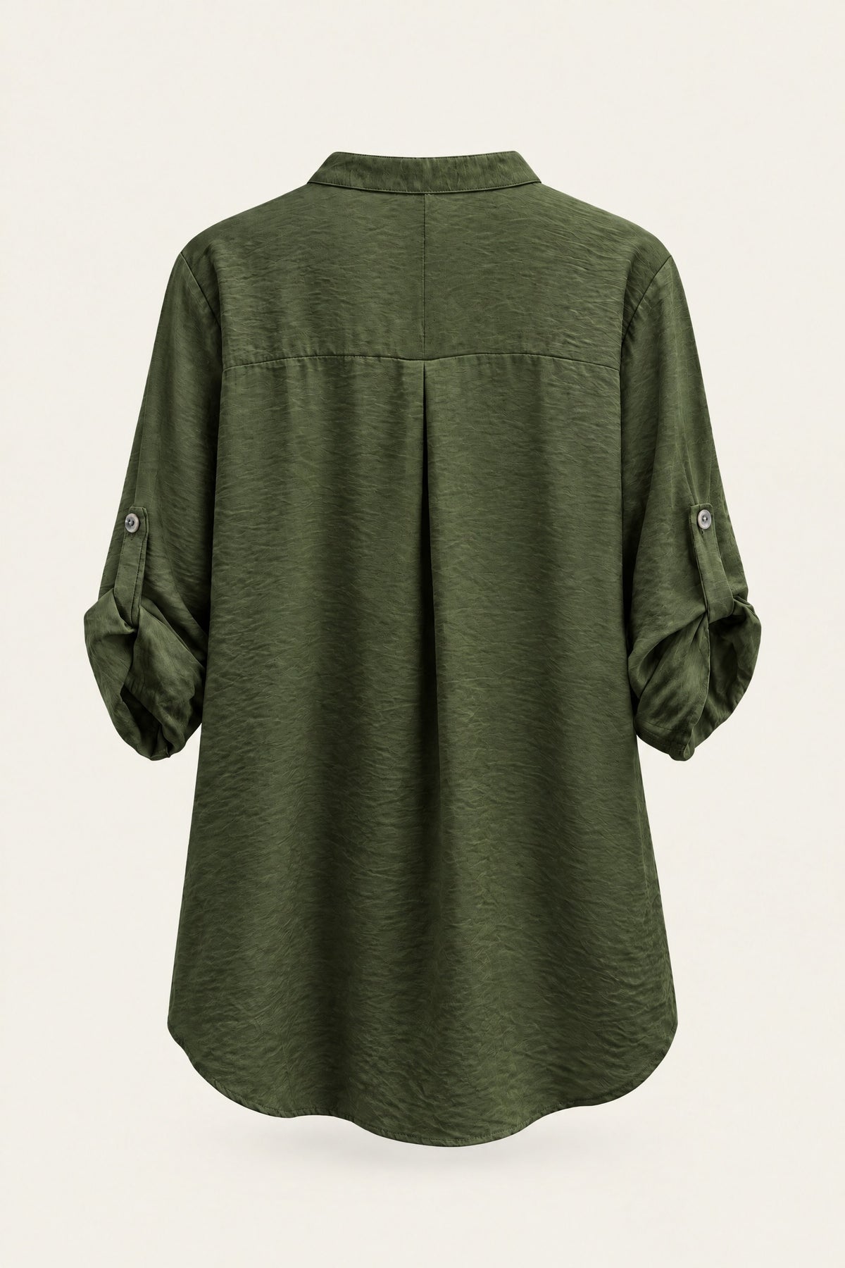 Blouse fluide col V à manches retroussables