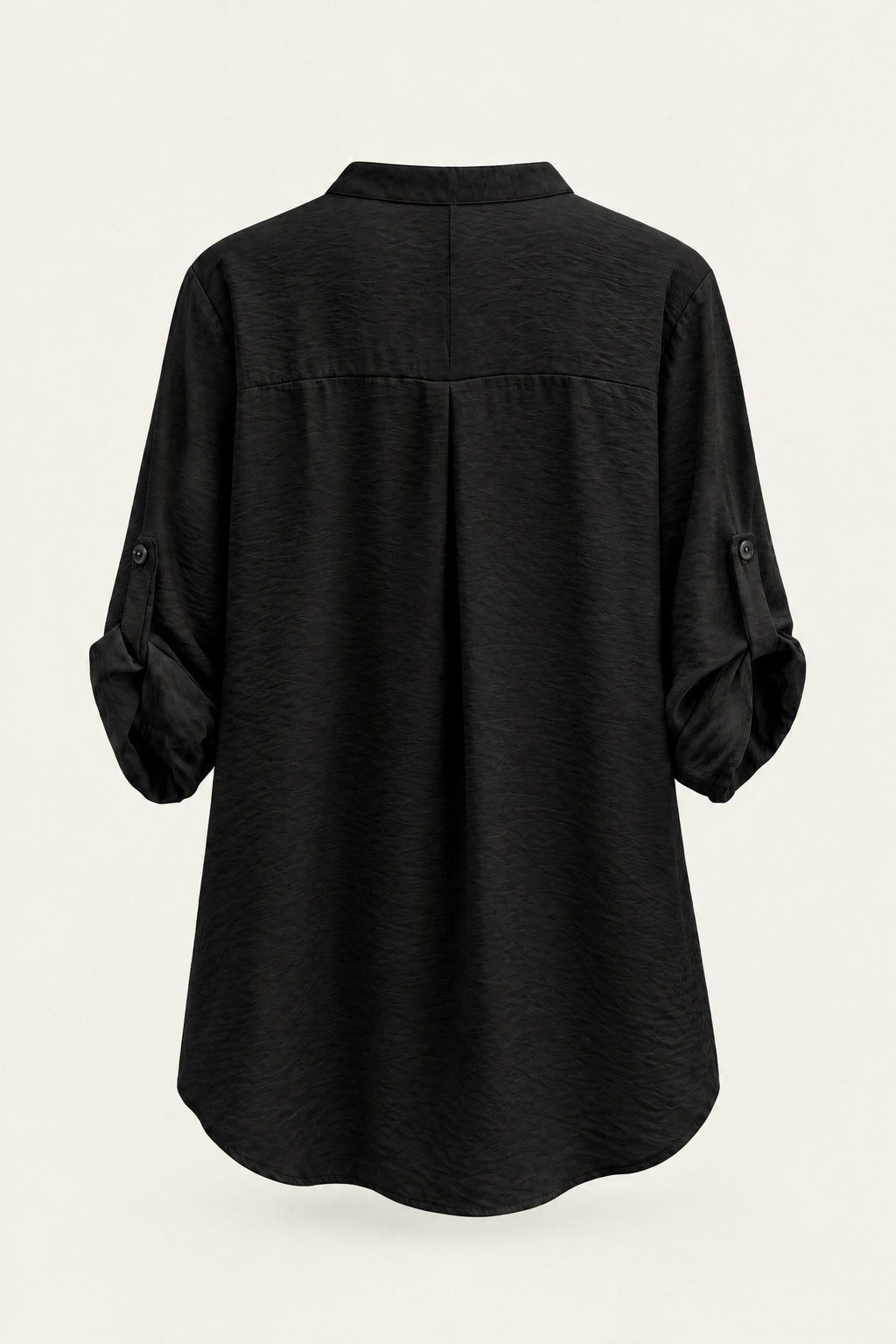 Blouse fluide col V à manches retroussables
