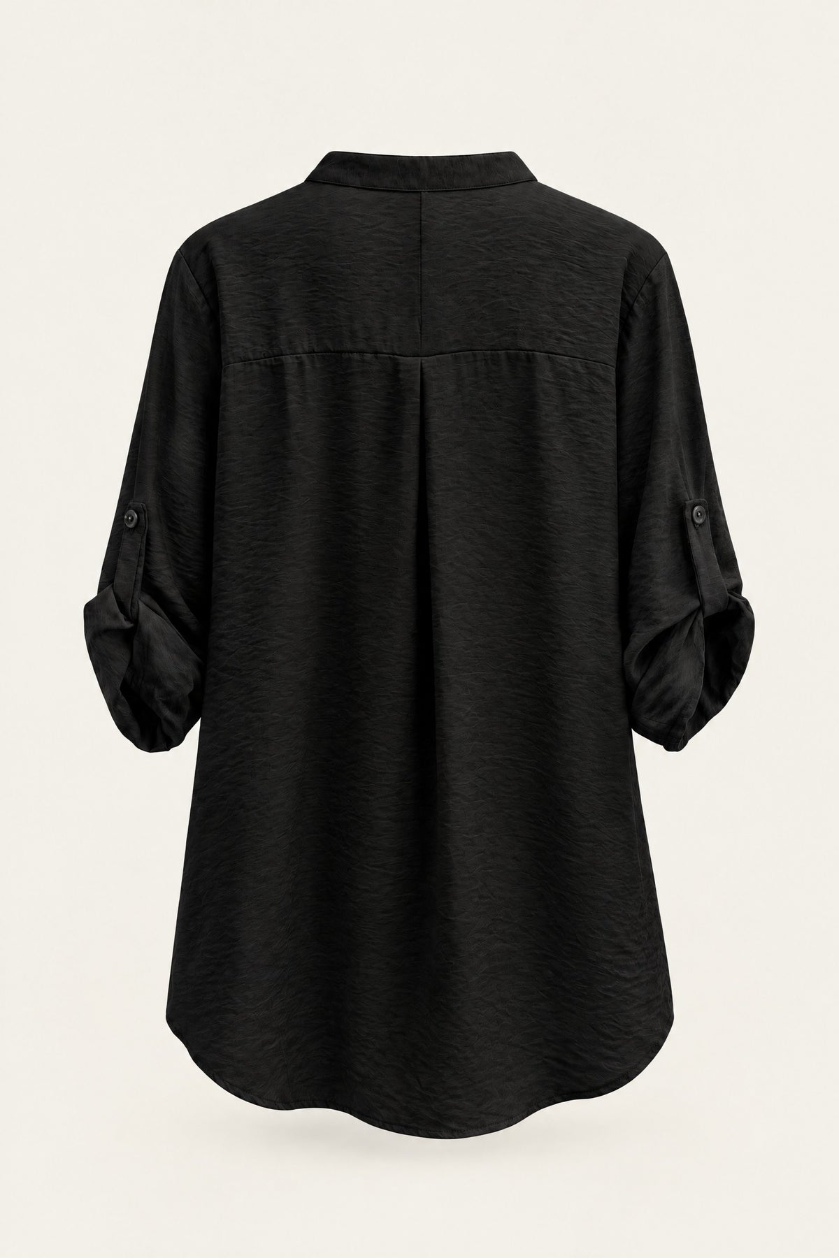 Blouse fluide col V à manches retroussables