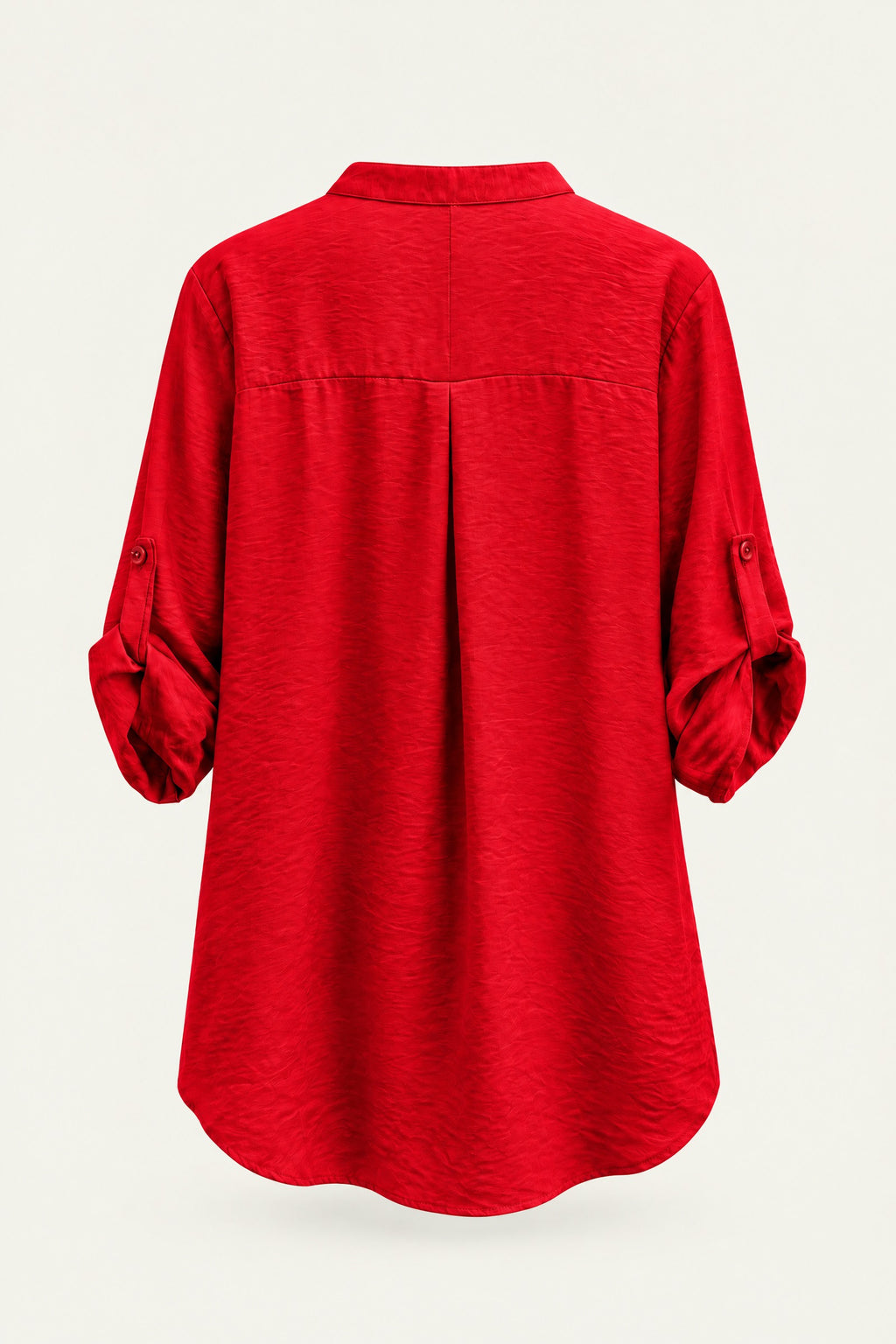 Blouse fluide col V à manches retroussables