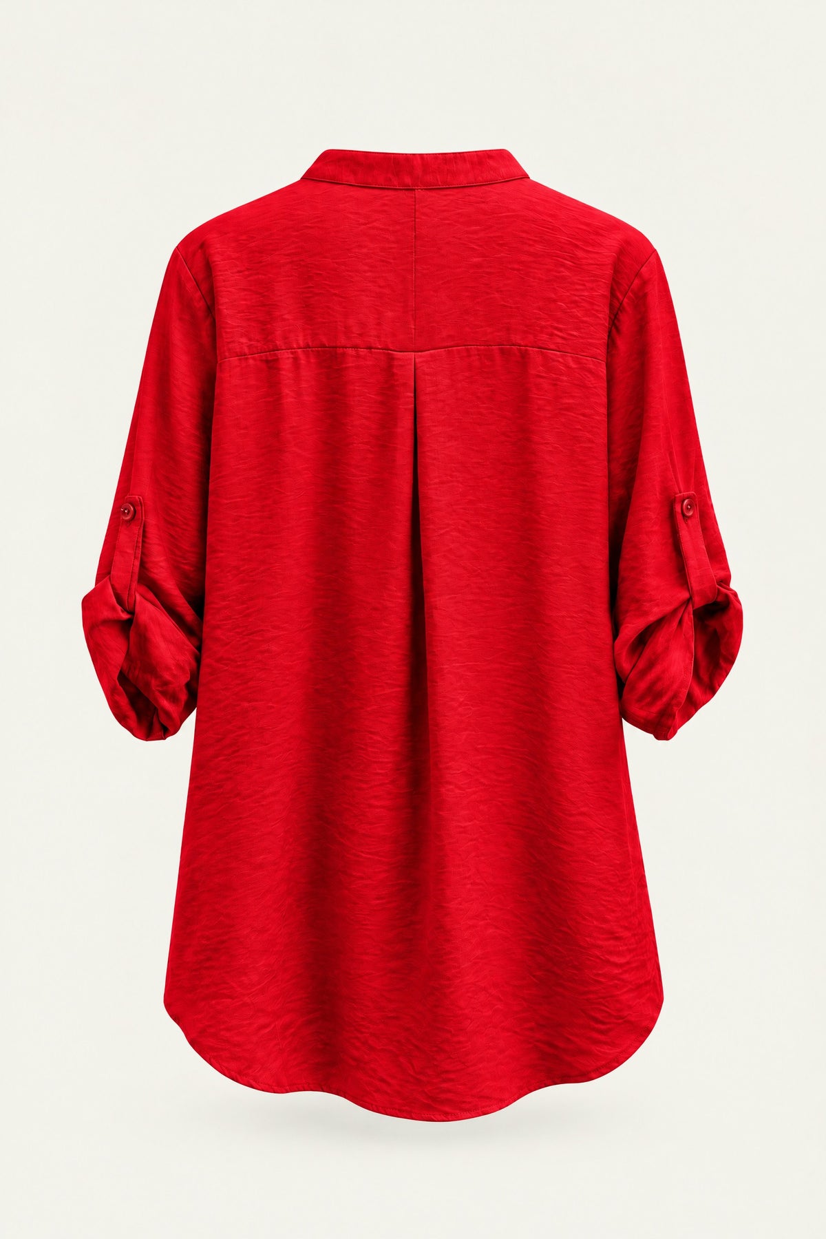 Blouse fluide col V à manches retroussables