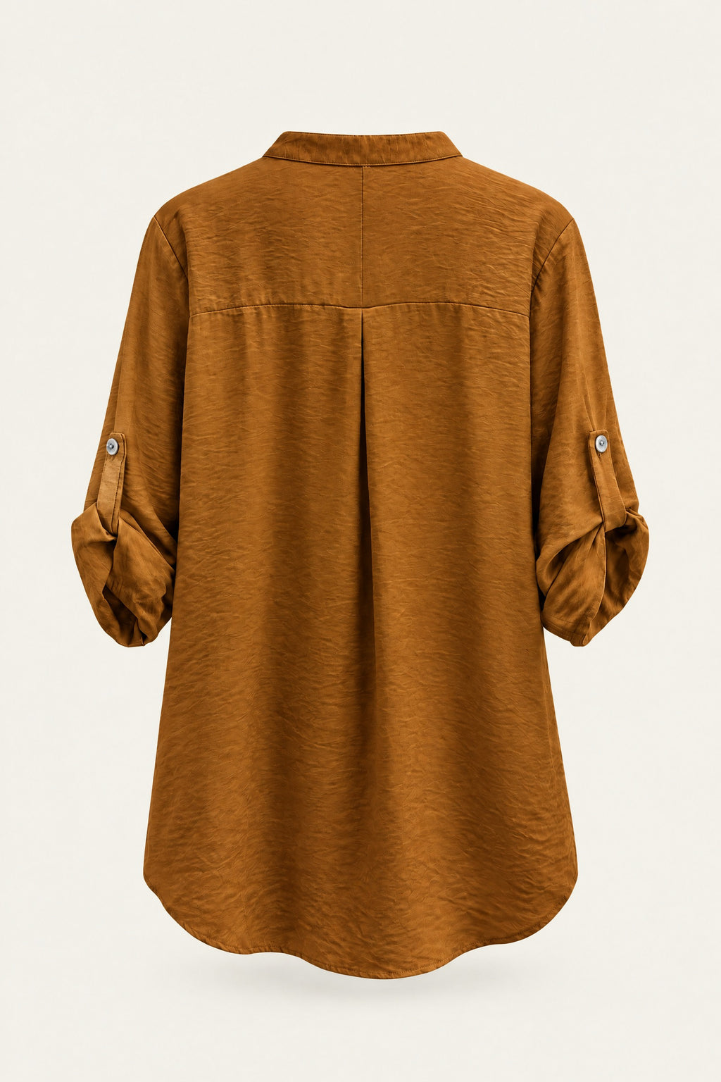 Blouse fluide col V à manches retroussables