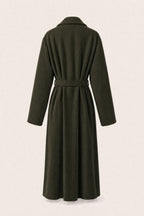 Manteau long ceinturé à revers