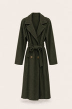 Manteau long ceinturé à revers