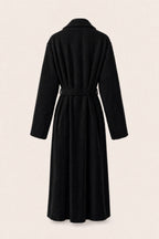Manteau long ceinturé à revers