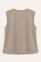 Gilet sans manches effet laine – Beige – vue de dos – EMORA