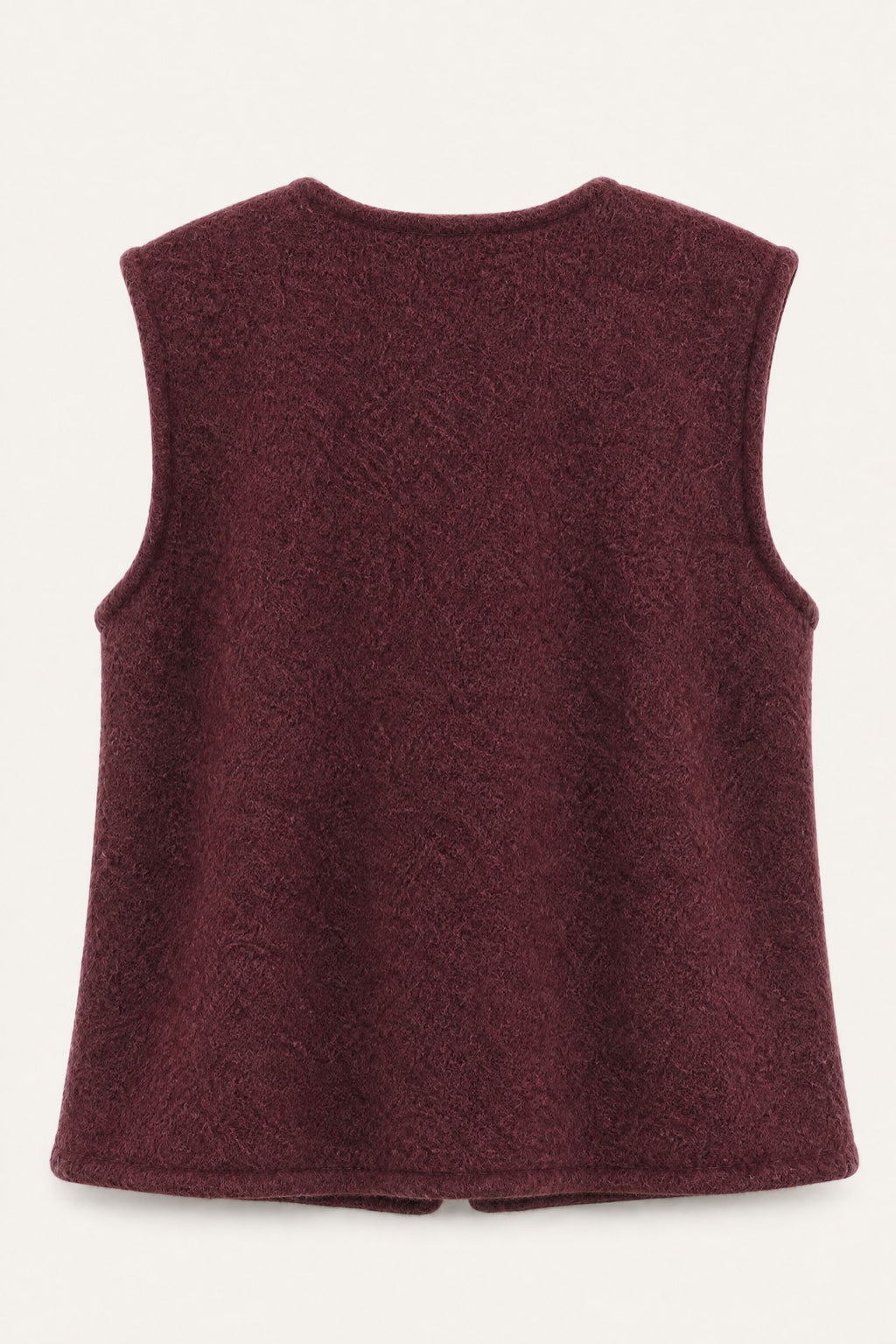 Gilet sans manches effet laine – Bordeaux – vue de dos – EMORA
