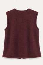 Gilet sans manches effet laine – Bordeaux – vue de dos – EMORA