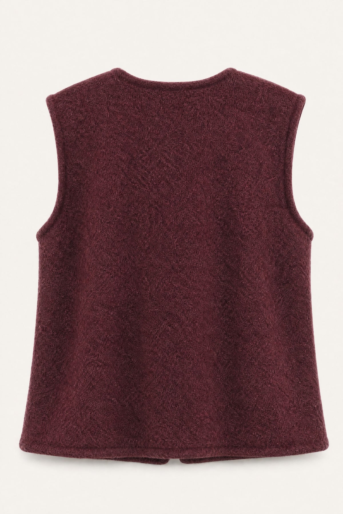 Gilet sans manches effet laine – Bordeaux – vue de dos – EMORA