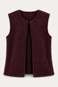 Gilet sans manches effet laine – Bordeaux – vue de face – EMORA