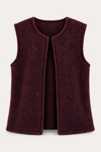 Gilet sans manches effet laine – Bordeaux – vue de face – EMORA