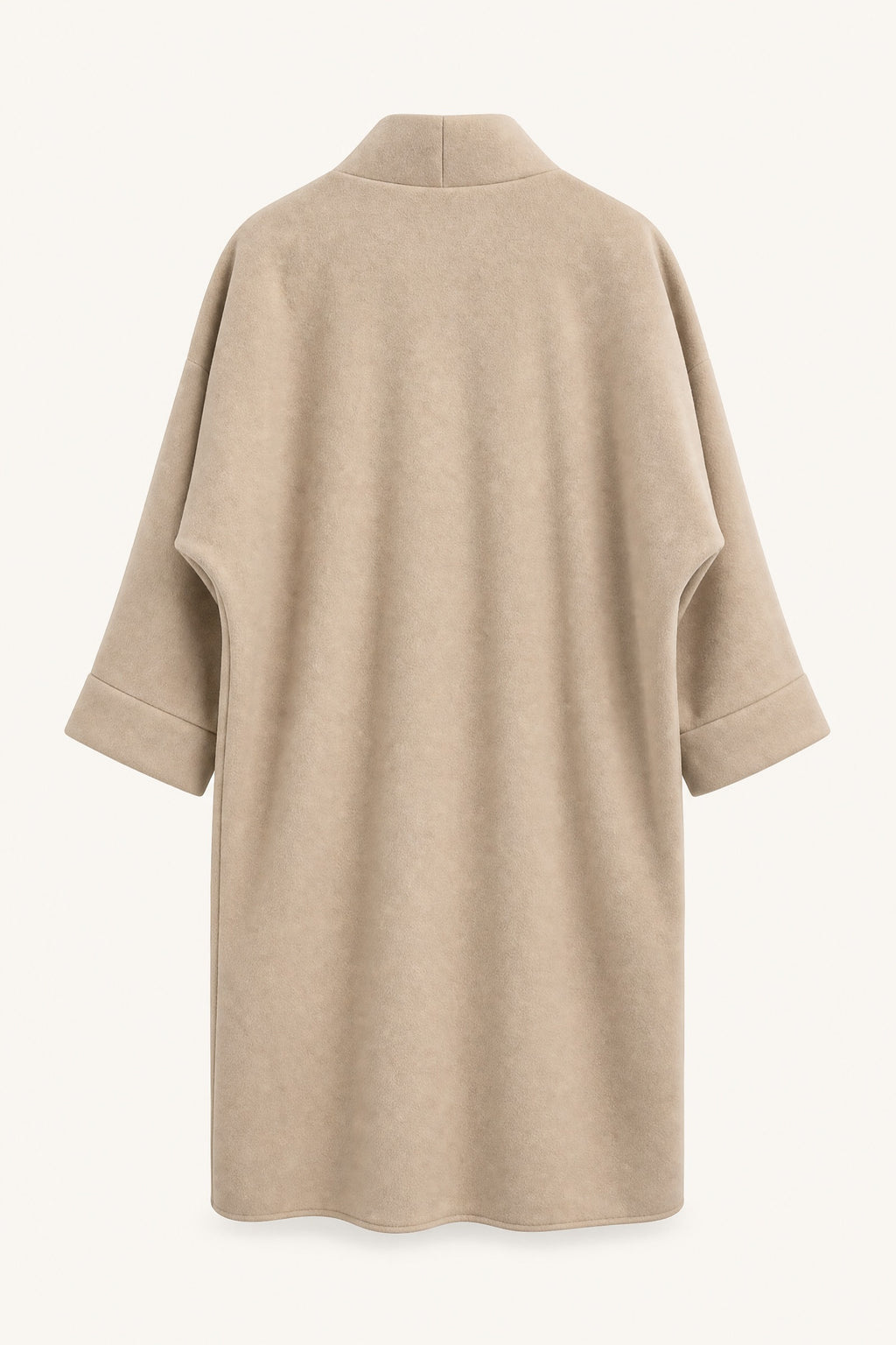 Manteau long oversize ouvert – Beige – vue de dos – EMORA