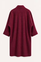 Manteau long oversize ouvert – Bordeaux – vue de dos – EMORA