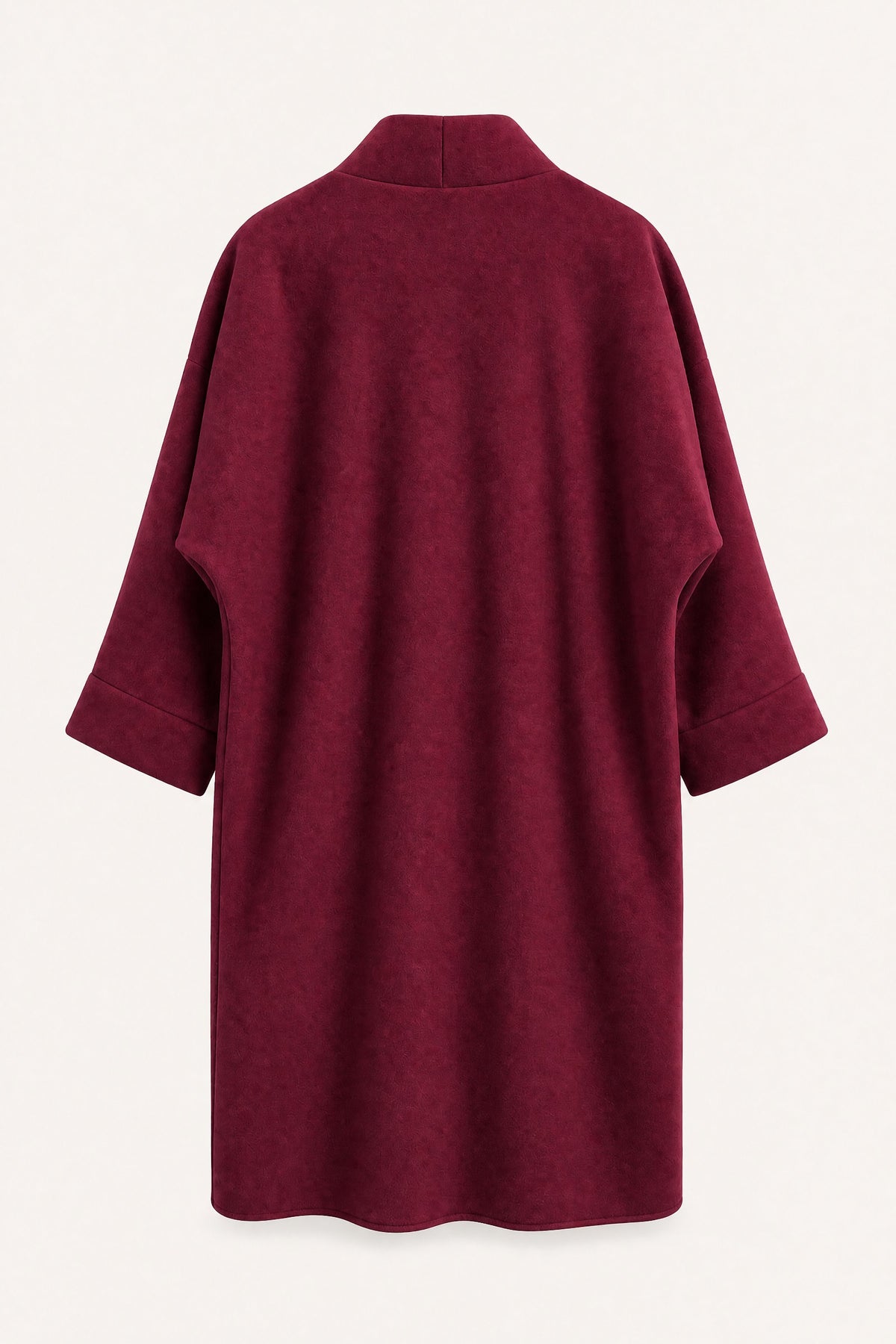Manteau long oversize ouvert – Bordeaux – vue de dos – EMORA