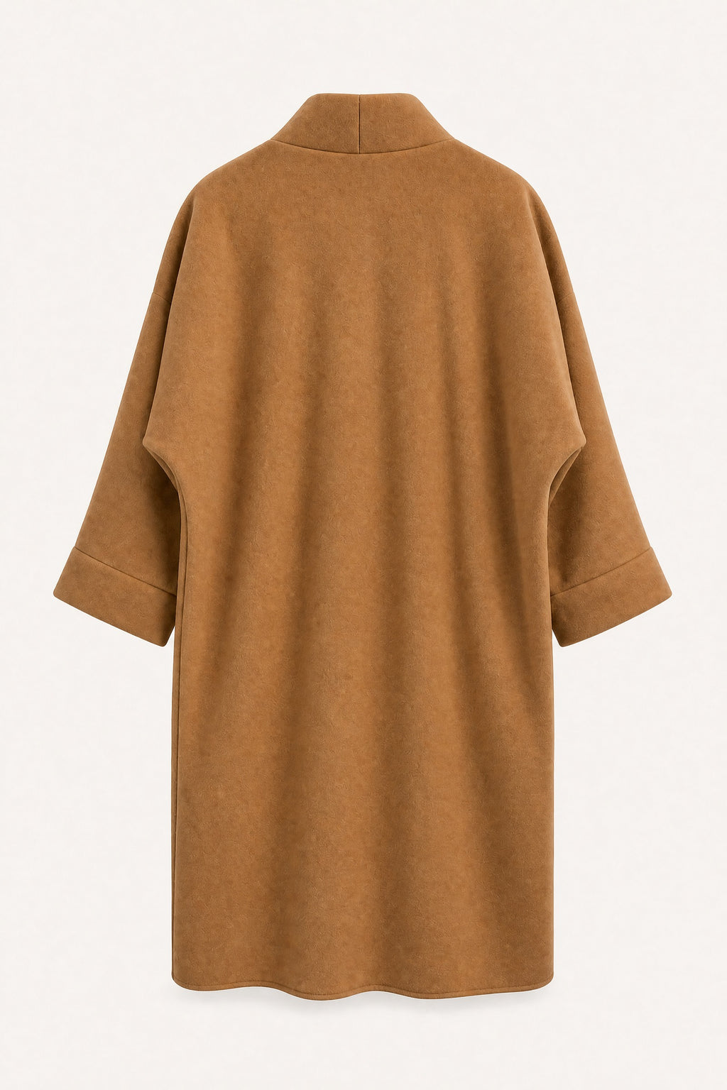 Manteau long oversize ouvert – Camel – vue de dos – EMORA