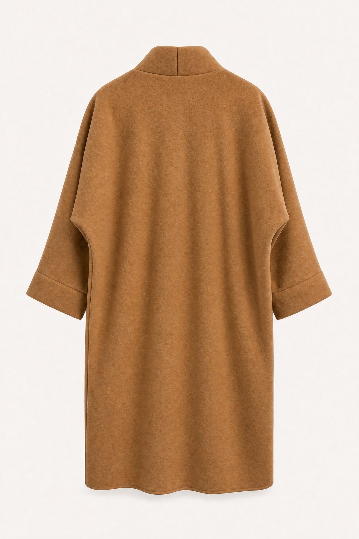 Manteau long oversize ouvert – Camel – vue de dos – EMORA
