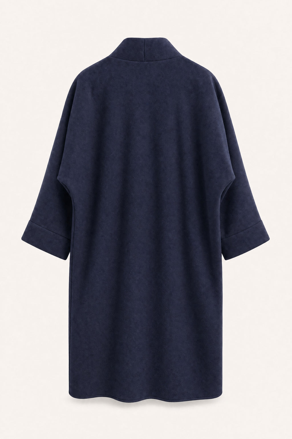 Manteau long oversize ouvert – Marine – vue de dos – EMORA