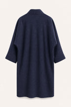 Manteau long oversize ouvert – Marine – vue de dos – EMORA