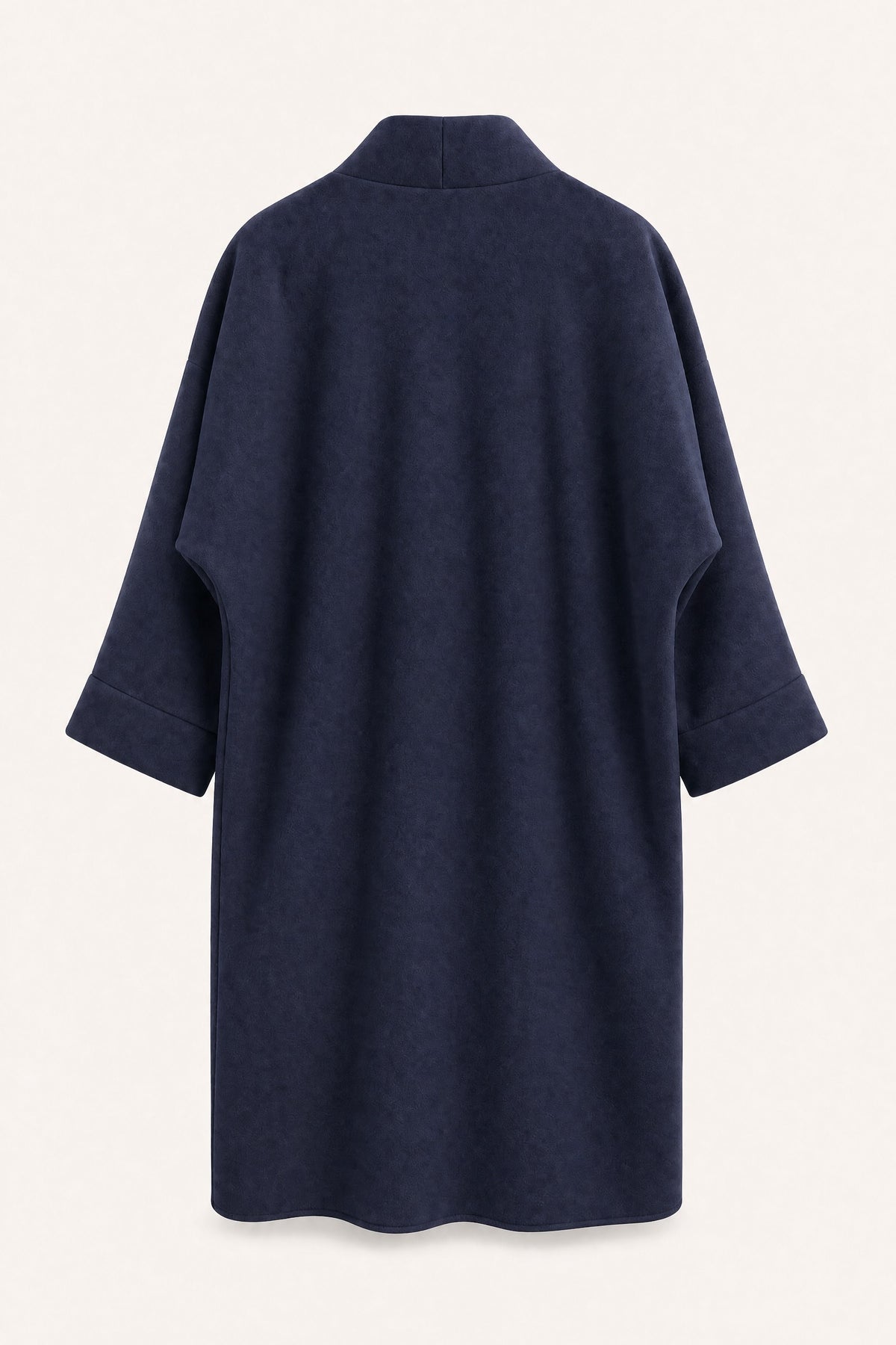 Manteau long oversize ouvert – Marine – vue de dos – EMORA
