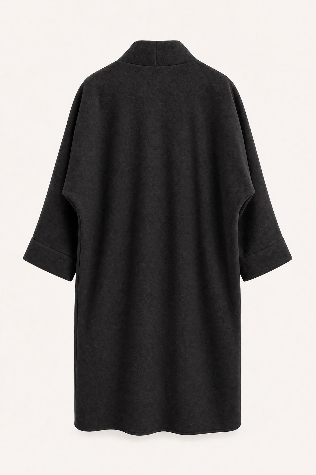 Manteau long oversize ouvert – Noir – vue de dos – EMORA