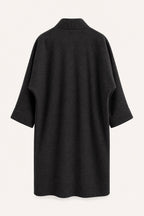 Manteau long oversize ouvert – Noir – vue de dos – EMORA