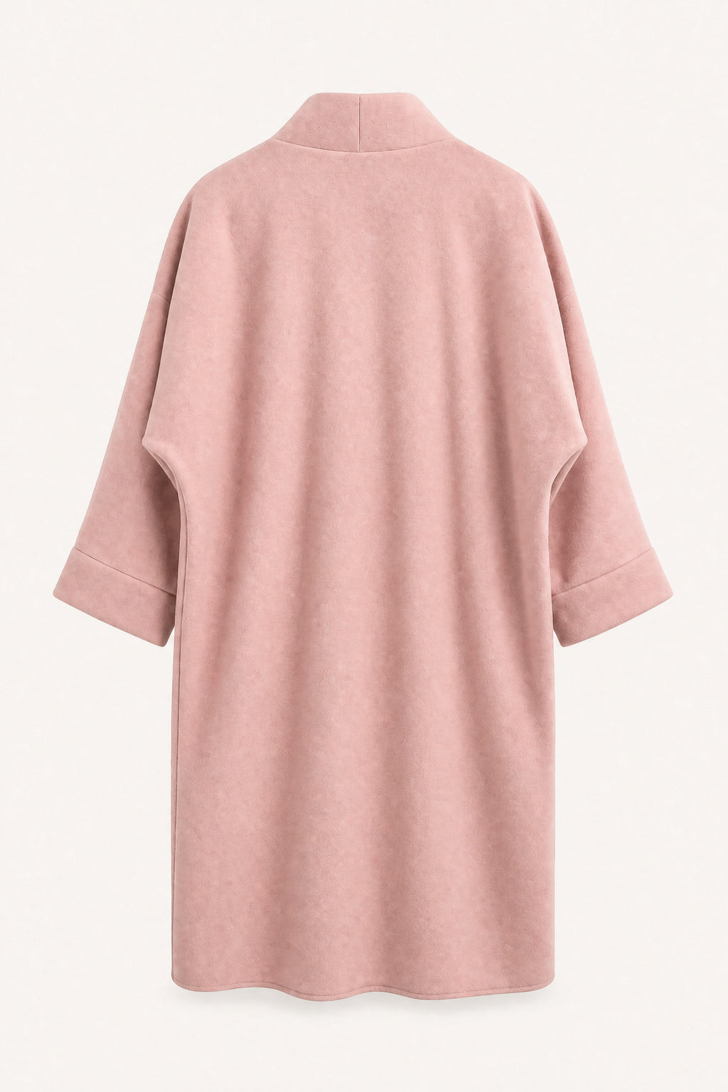 Manteau long oversize ouvert – Rose – vue de dos – EMORA