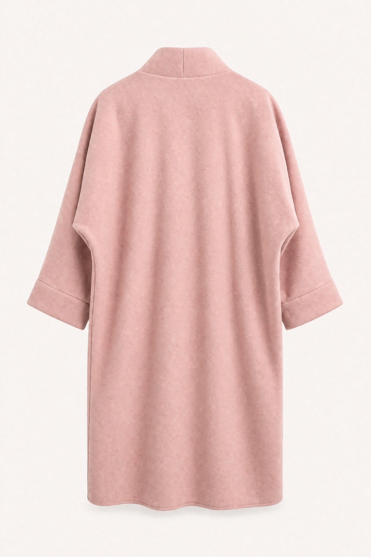 Manteau long oversize ouvert – Rose – vue de dos – EMORA