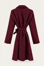 Manteau court bouclé ceinturé