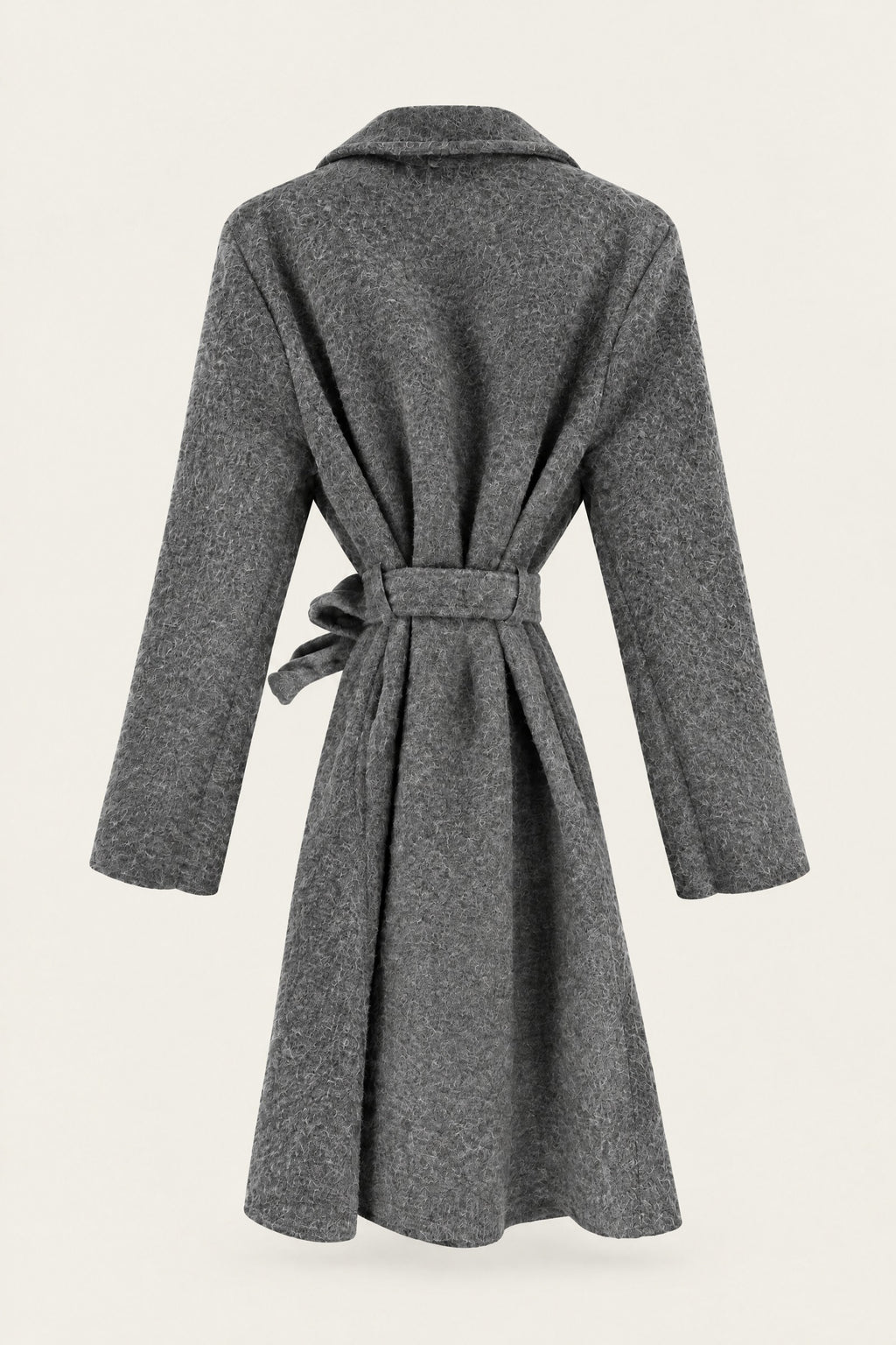 Manteau court bouclé ceinturé