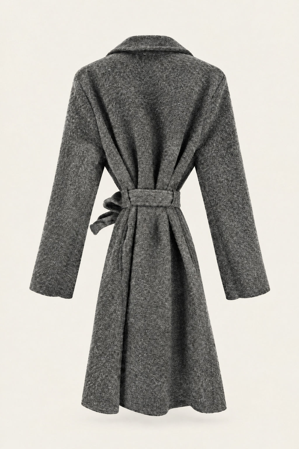 Manteau court bouclé ceinturé